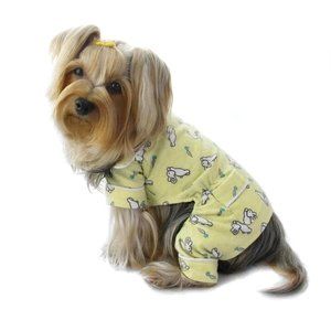Hopping Bunnies Flannel Dog Pjs in X-SMALL